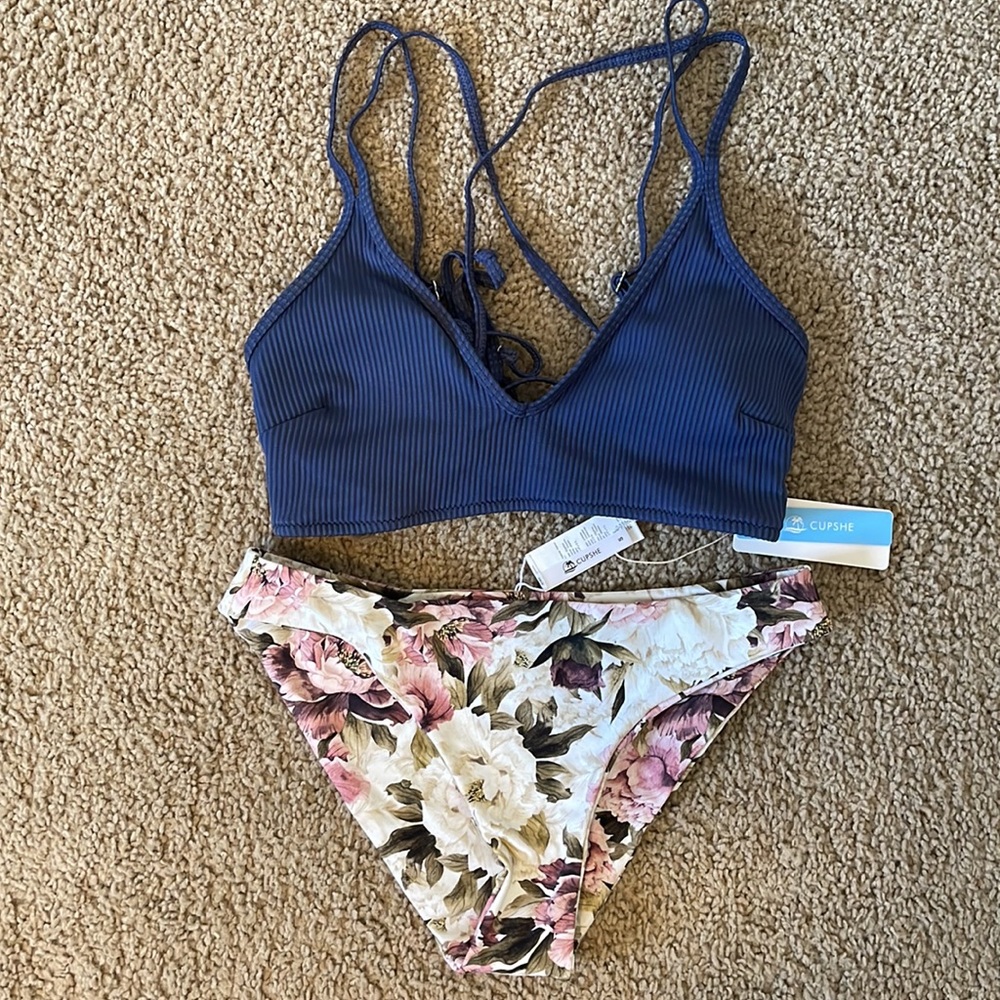Cupshe floral two-piece bikini swimsuit